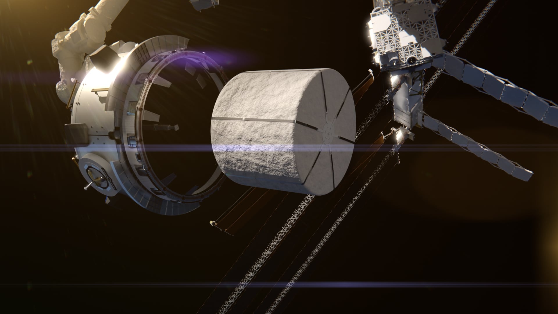 Espulsione di rifiuti della ISS dal modulo commerciale Bishop
