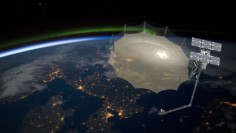 Rappresentazione grafica di un satellite con tecnologia SAR di Capella Space