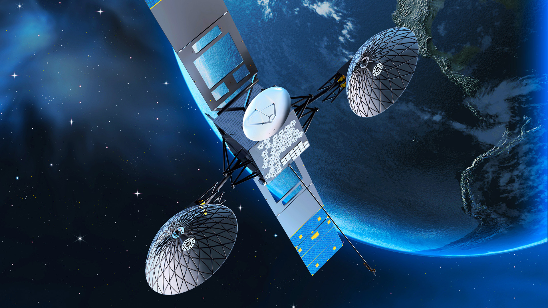 Rappresentazione grafica di un satellite relay di tracciamento e trasmissioni dati della NASA